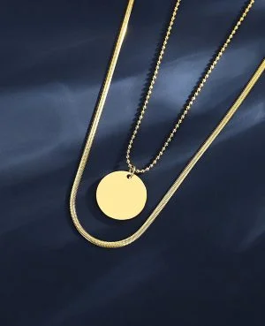 Gold Coin Snake Chain Necklace Pakistan