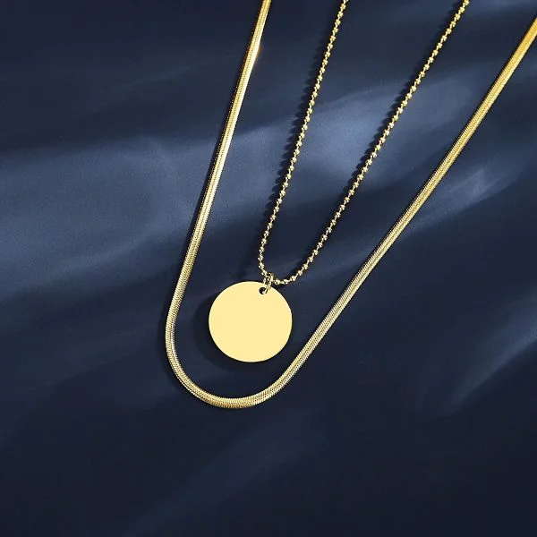 Gold Coin Snake Chain Necklace Pakistan