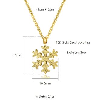 Online Beautiful Gold Snowflake Necklace Pakistan