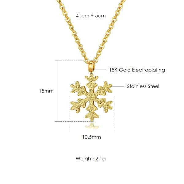 Online Beautiful Gold Snowflake Necklace Pakistan