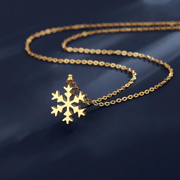 Online Beautiful Gold Snowflake Necklace Pakistan