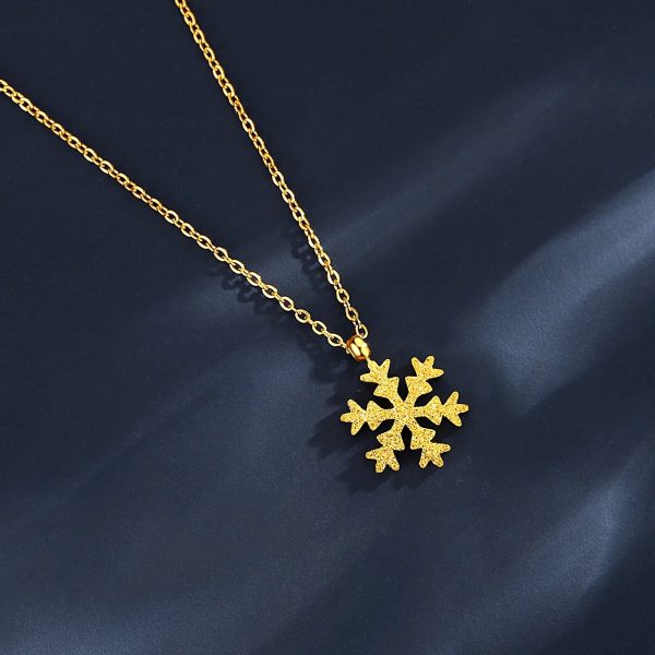 Online Beautiful Gold Snowflake Necklace Pakistan