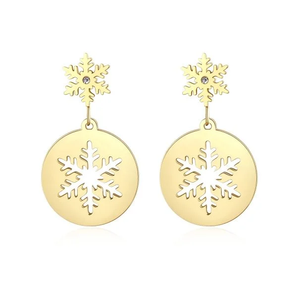 Online Beautiful Gold Snowflake Earrings Pakistan