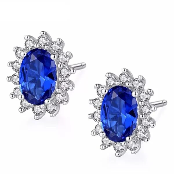 Online Sapphire Silver Earrings in Pakistan