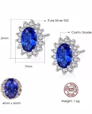 Online Sapphire Silver Earrings in Pakistan