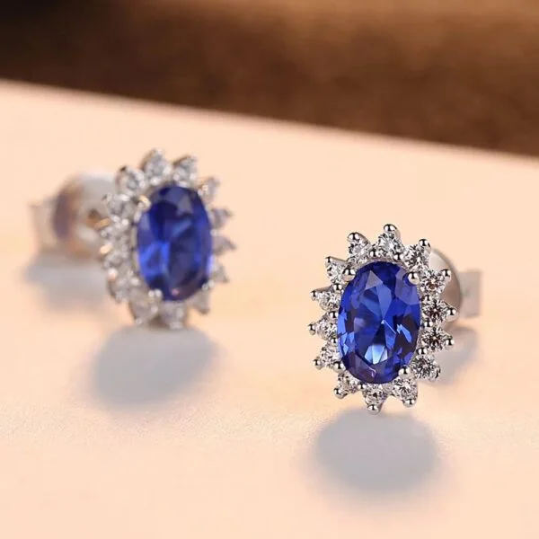 Online Sapphire Silver Earrings in Pakistan