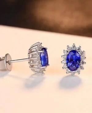 Online Sapphire Silver Earrings in Pakistan