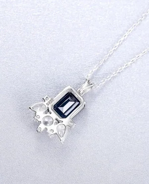Silver Sapphire Necklace for Women in Pakistan