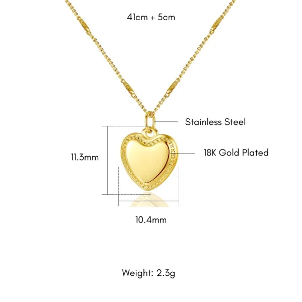 Heart Gold Plated Necklace in Pakistan