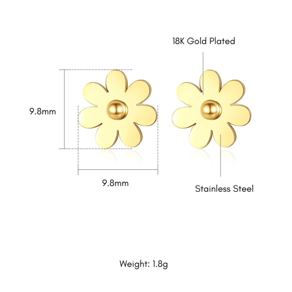 Gold Plated Floral Earrings in Pakistan