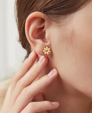 Gold Plated Floral Earrings in Pakistan